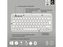 Charger l&#39;image dans la galerie, LOGITECH Clavier sans fil Pebble Keys 2 K380s AZERTY Blanc (920-011804)
