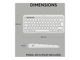 LOGITECH Clavier sans fil Pebble Keys 2 K380s AZERTY Blanc (920-011804) Sans fil Clavier sans fil Blanc