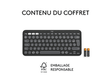 Charger l&#39;image dans la galerie, LOGITECH Clavier sans fil Pebble Keys 2 K380s AZERTY Noir (920-011803) Sans fil Clavier sans fil Noir
