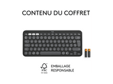 LOGITECH Clavier sans fil Pebble Keys 2 K380s AZERTY Noir (920-011803) Sans fil Clavier sans fil Noir