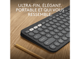 LOGITECH Clavier sans fil Pebble Keys 2 K380s AZERTY Noir (920-011803) Sans fil Clavier sans fil Noir