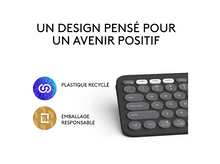 Charger l&#39;image dans la galerie, LOGITECH Clavier sans fil Pebble Keys 2 K380s AZERTY Noir (920-011803) Sans fil Clavier sans fil Noir
