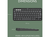 LOGITECH Clavier sans fil Pebble Keys 2 K380s AZERTY Noir (920-011803) Sans fil Clavier sans fil Noir