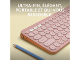 LOGITECH Clavier sans fil Pebble Keys 2 K380s AZERTY Rose (920-011805)
