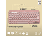 LOGITECH Clavier sans fil Pebble Keys 2 K380s AZERTY Rose (920-011805)