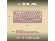 Charger l'image dans la galerie, LOGITECH Clavier sans fil Pebble Keys 2 K380s AZERTY Rose (920-011805)
