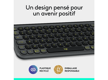 Charger l'image dans la galerie, LOGITECH Clavier sans fil POP Icon Keys AZERTY Noir (920-013062)
