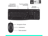 LOGITECH Clavier sans fil + souris MK120 AZERTY Noir (920-002534)