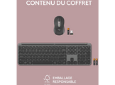 LOGITECH Clavier sans fil + souris MK950 Signature Slim AZERTY Noir (920-012485)