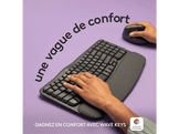 LOGITECH Clavier sans fil Wave Keys AZERTY Noir (920-012292)