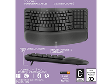 Charger l&#39;image dans la galerie, LOGITECH Clavier sans fil Wave Keys AZERTY Noir (920-012292)
