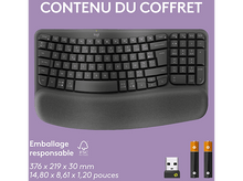 Charger l&#39;image dans la galerie, LOGITECH Clavier sans fil Wave Keys AZERTY Noir (920-012292)
