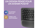 LOGITECH Clavier sans fil Wave Keys AZERTY Noir (920-012292)