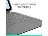 LOGITECH Combo Étui et clavier Touch iPad Air 11'' Gris AZERTY (920-012631)