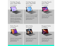 Charger l&#39;image dans la galerie, Plusieurs iPads avec claviers, montrant différents modèles et couvertures.
