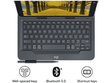 Charger l&#39;image dans la galerie, LOGITECH Cover clavier universel 9-10&quot; AZERTY FR Noir (920-008338)
