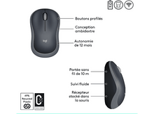 Charger l&#39;image dans la galerie, LOGITECH M185 Souris sans fil Gris
