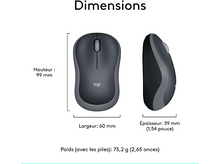 Charger l&#39;image dans la galerie, LOGITECH M185 Souris sans fil Gris
