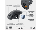LOGITECH Souris ergonomique sans fil ERGO M575S Trackball Noir (910-007029)