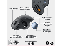 Charger l'image dans la galerie, LOGITECH Souris ergonomique sans fil ERGO M575S Trackball Noir (910-007029)
