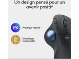 LOGITECH Souris ergonomique sans fil ERGO M575S Trackball Noir (910-007029)
