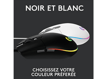 Charger l'image dans la galerie, Souris gaming noir et blanc avec un slogan en français.
