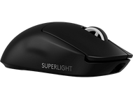 Souris d'ordinateur noire. Texte : SUPERLIGHT.