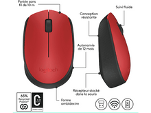 Charger l'image dans la galerie, LOGITECH Souris sans fil M171Rouge (910-004641)
