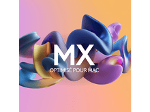Charger l&#39;image dans la galerie, Design abstrait coloré avec le texte &#39;MX&#39; et &#39;Optimisé pour Mac&#39;.

