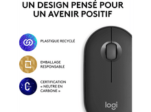 Charger l&#39;image dans la galerie, LOGITECH Souris sans fil Pebble M350s Noir (910-007015)
