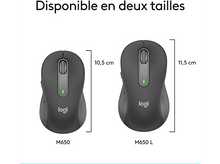 Charger l'image dans la galerie, Deux souris d'ordinateur Logitech gris foncé de différentes tailles sont présentées sur un fond blanc.
