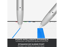 Charger l&#39;image dans la galerie, Deux stylets traçant des lignes. Ligne bleue et un rectangle bleu plus large. Texte en français et néerlandais.
