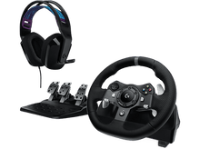 Charger l&#39;image dans la galerie, LOGITECH Volant de gaming G920 Driving Force + casque de gaming G335 Noir (991-000551)
