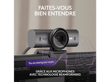 Charger l'image dans la galerie, Webcam avec un corps noir, positionnée sur un écran, avec du texte en français au-dessus et en dessous.
