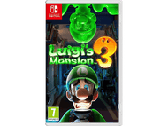 Couverture du jeu : Luigi, fantôme et chiffre 3. Titre 'Luigi's Mansion 3', vert et orange.
