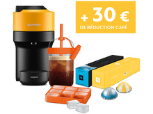 Charger l&#39;image dans la galerie, MAGIMIX Nespresso Vertuo Pop Mango Yellow + 20 capsules + Tumbler + Moule à glaçons
