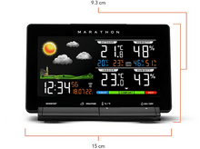 Charger l&#39;image dans la galerie, MARATHON Station météo sans fil Lisbon Noir (BA030021-EU1)
