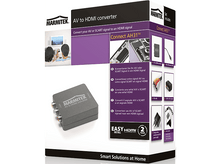 Charger l&#39;image dans la galerie, Un boîtier de conversion AV vers HDMI. Les détails du produit sont affichés avec des schémas.
