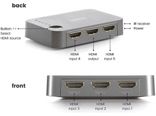 Charger l&#39;image dans la galerie, MARMITEK Switch HDMI 5-en-1 Gris (CONNECT 350 UHD 2.0)
