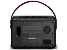 Charger l&#39;image dans la galerie, Vue arrière de l&#39;enceinte Marshall noire. Fond noir avec détails, boutons et une poignée.
