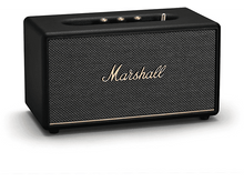 Charger l&#39;image dans la galerie, Enceinte Marshall noire. Logo Marshall doré. Forme rectangulaire. Fond blanc.
