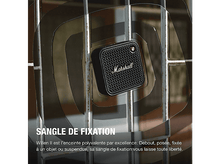 Charger l&#39;image dans la galerie, Enceinte Marshall noire fixée à des barres avec un motif d&#39;anneaux en plastique transparent autour.
