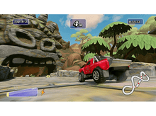 Charger l&#39;image dans la galerie, Une scène de jeu de course, montrant un camion rouge sur une piste, 4ème position.

