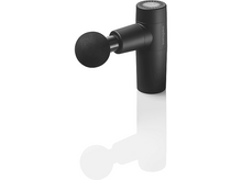Charger l'image dans la galerie, Un pistolet de massage noir sur une surface blanche, reflétant sa forme.
