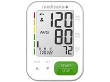 Charger l&#39;image dans la galerie, Un tensiomètre numérique affichant les mesures et la date.
