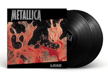 Charger l&#39;image dans la galerie, Un album vinyle noir, intitulé &#39;LOAD&#39; de Metallica, avec deux disques vinyles visibles.

