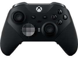 Manette Xbox Elite Series 2 noire, avec boutons, joysticks et une poignée texturée.