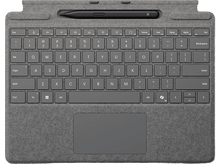 Charger l&#39;image dans la galerie, Clavier gris avec pavé tactile et stylet dessus. Fond blanc.
