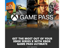Charger l&#39;image dans la galerie, Publicité Game Pass avec diverses couvertures de jeux, logo Xbox et texte promotionnel Game Pass Ultimate.
