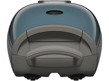 Charger l&#39;image dans la galerie, Aspirateur bleu et gris vu d&#39;en haut. La poignée et les roues sont visibles.
